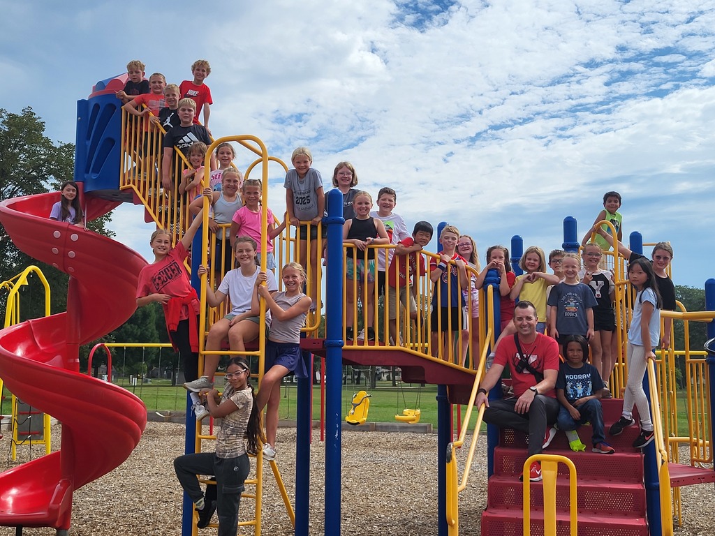 group of children on play equipment