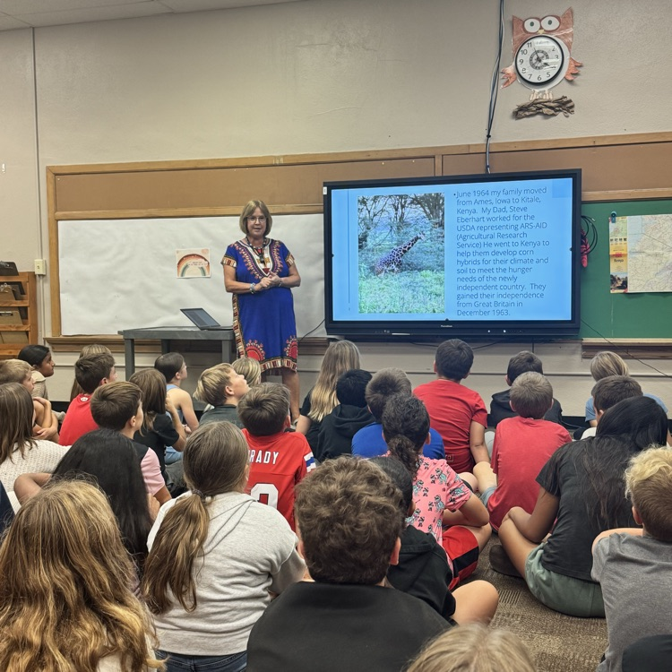 Beadle 4th graders listened to Mrs. May present in her trip to Africa. They learned about Kenyan culture, animals, and geography. In addition to her presentation, she showed items she brought back. 