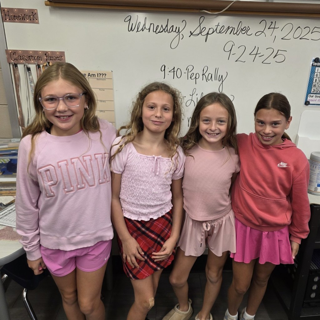 we wear pink on Wednesday.