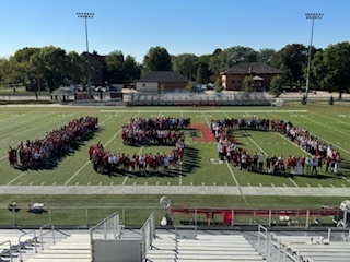 YMS Celebrating with our pep rally at Crane!  Happy 150th!!!  
