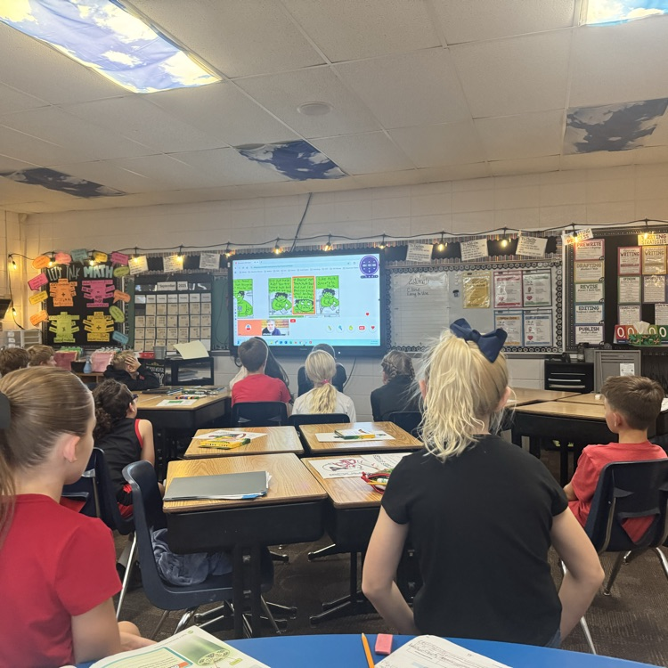 Mrs. Lukkes's 4th graders at Beadle enjoyed hearing author Jeffrey Brown read from one of his graphic novels. He also shared about writing his graphic novel about the Hulk and then gave a quick lesson on how to draw the Hulk.