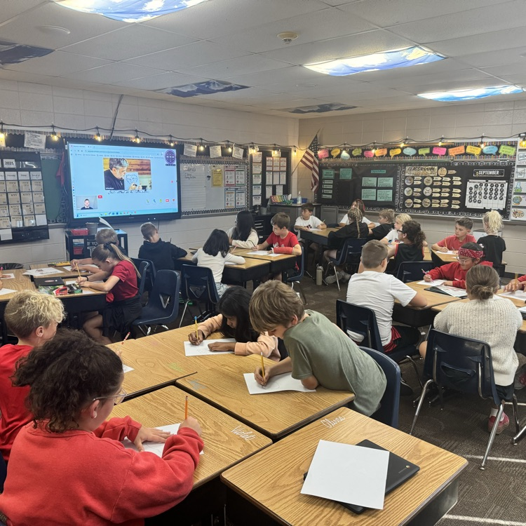 Mrs. Lukkes's 4th graders at Beadle enjoyed hearing author Jeffrey Brown read from one of his graphic novels. He also shared about writing his graphic novel about the Hulk and then gave a quick lesson on how to draw the Hulk.