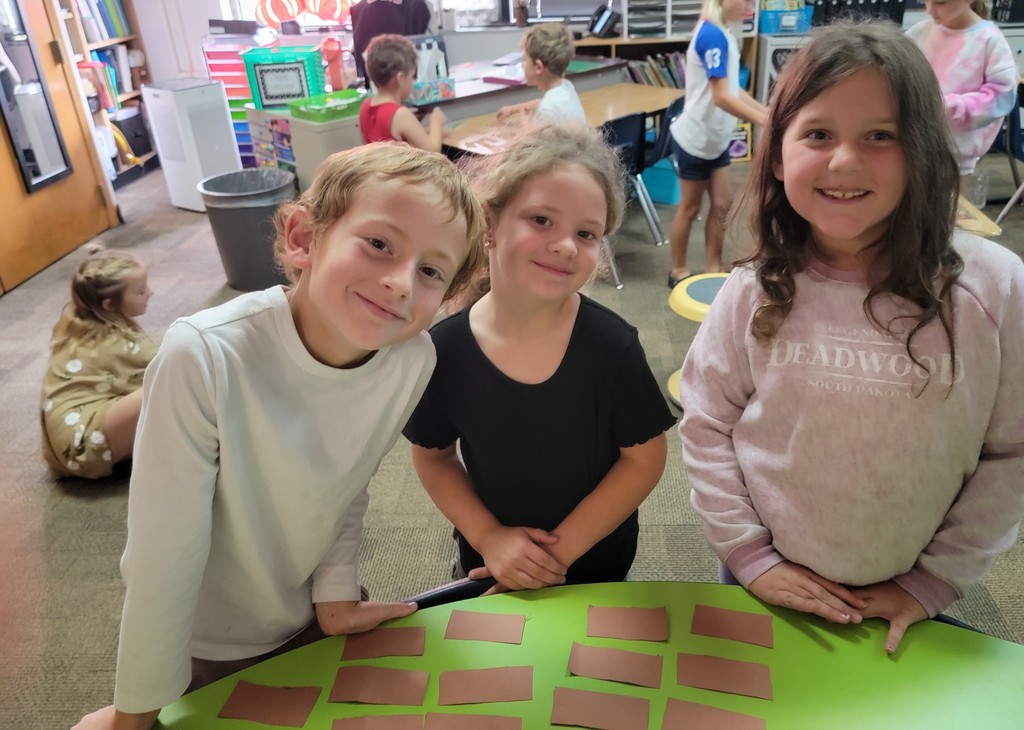 students playing a math game