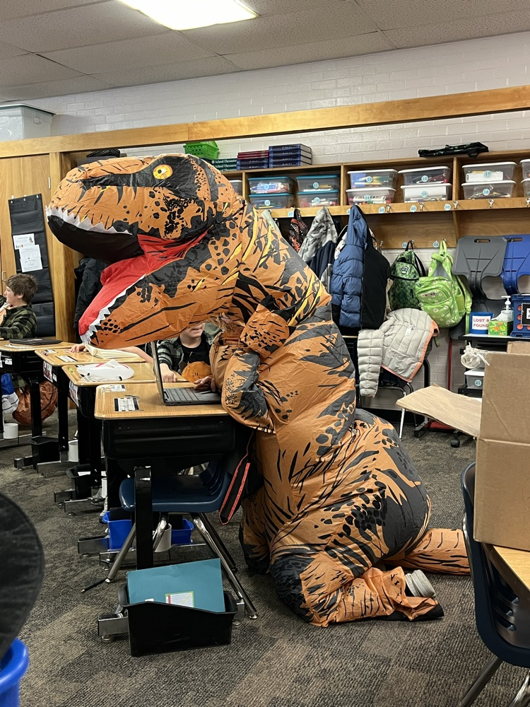 dinosaur in class