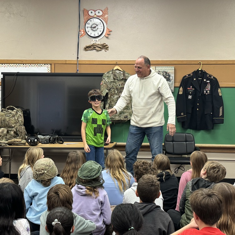 Beadle 4th graders learned about Veterans Day from Brooks Schild. Mr. Schild is a Beadle alum, veteran, and former YSD teacher. Thank you Veterans and Mr. Schild for your service!
