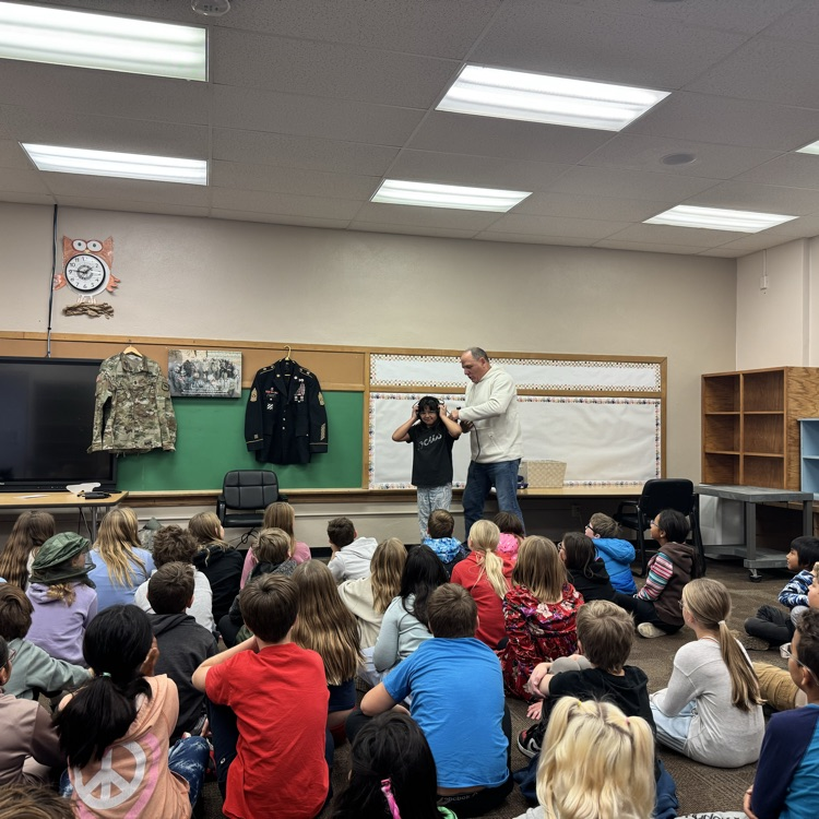 Beadle 4th graders learned about Veterans Day from Brooks Schild. Mr. Schild is a Beadle alum, veteran, and former YSD teacher. Thank you Veterans and Mr. Schild for your service!