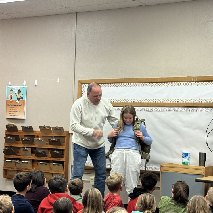 Beadle 4th graders learned about Veterans Day from Brooks Schild. Mr. Schild is a Beadle alum, veteran, and former YSD teacher. Thank you Veterans and Mr. Schild for your service!