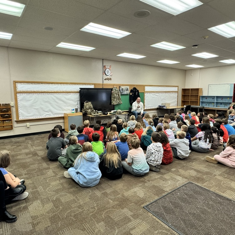Beadle 4th graders learned about Veterans Day from Brooks Schild. Mr. Schild is a Beadle alum, veteran, and former YSD teacher. Thank you Veterans and Mr. Schild for your service!