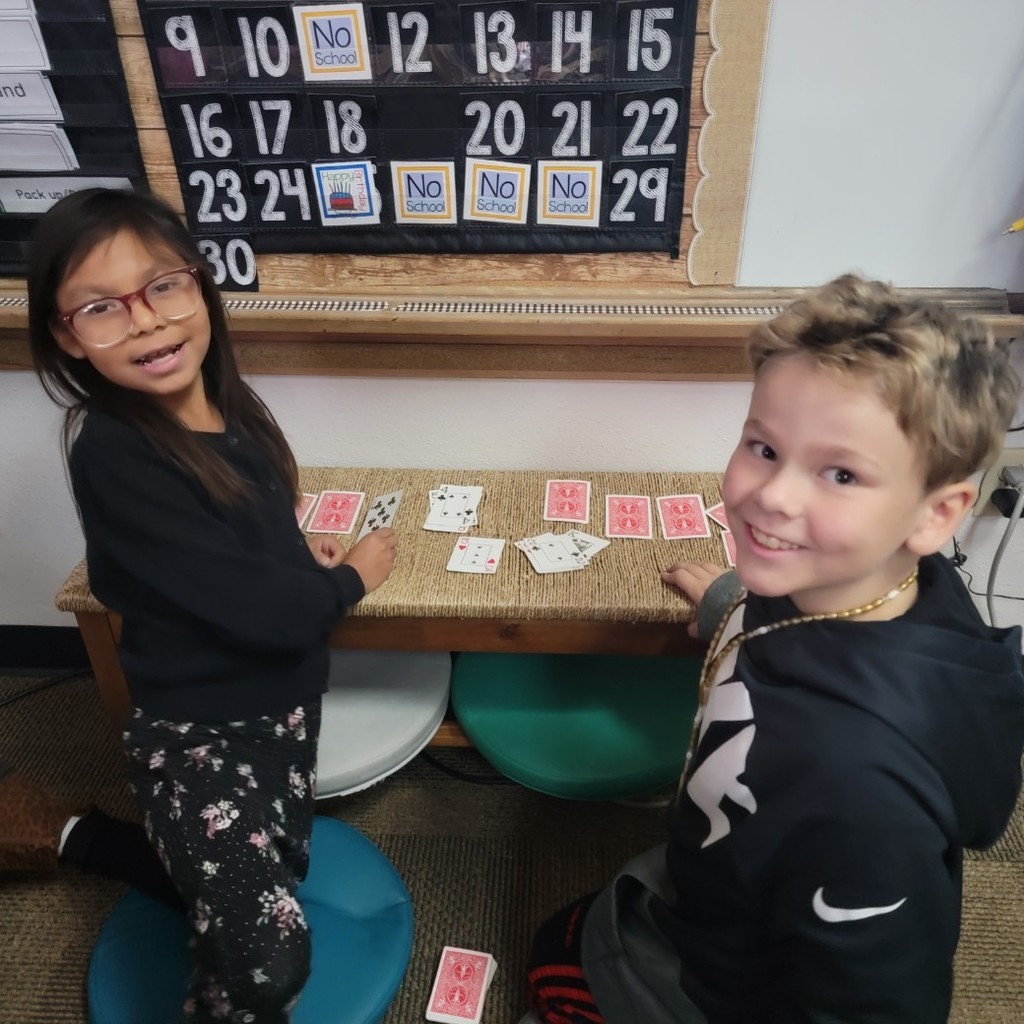 Students practicing math facts.
