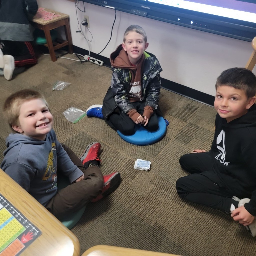 Students practicing math facts.