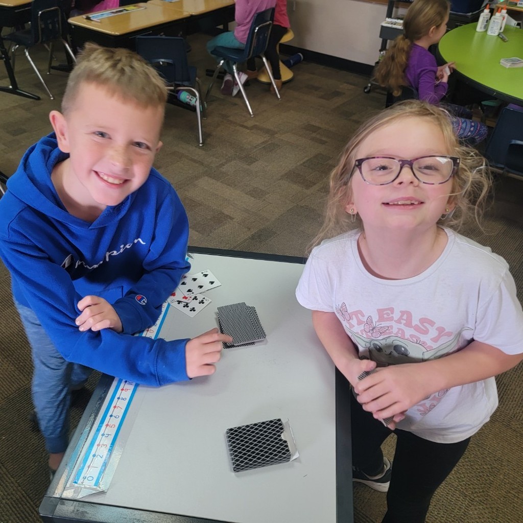 Students practicing math facts.