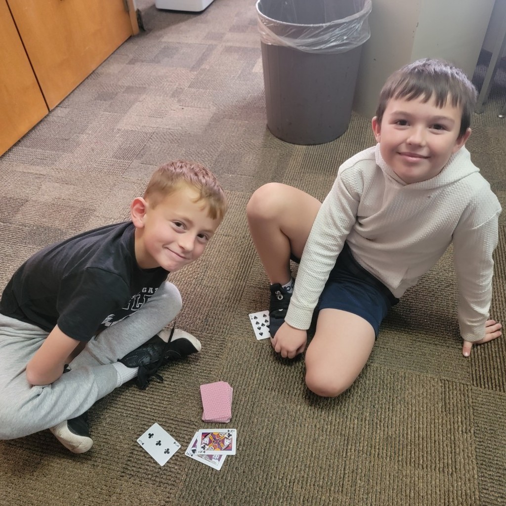 Students practicing math facts.