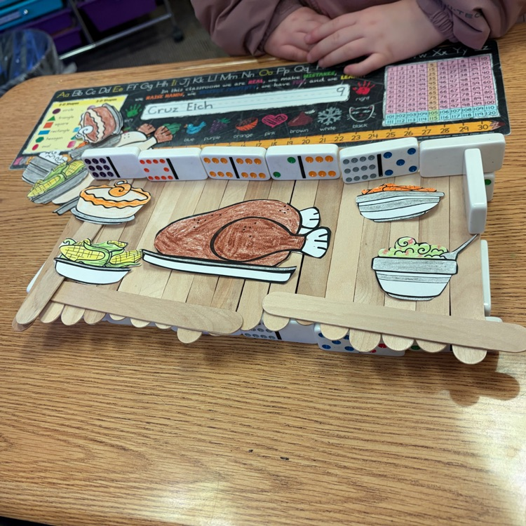 Mrs.Vlasman's 2nd Grade enjoyed designing and building tables with craft sticks and dominos.