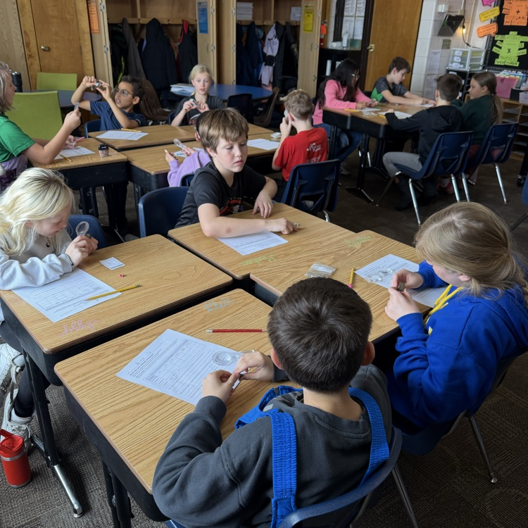 Beadle fourth graders in Mrs. Lukkes's class used their observations skills in a lab about the properties of minerals.