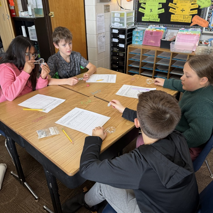 Beadle fourth graders in Mrs. Lukkes's class used their observations skills in a lab about the properties of minerals.