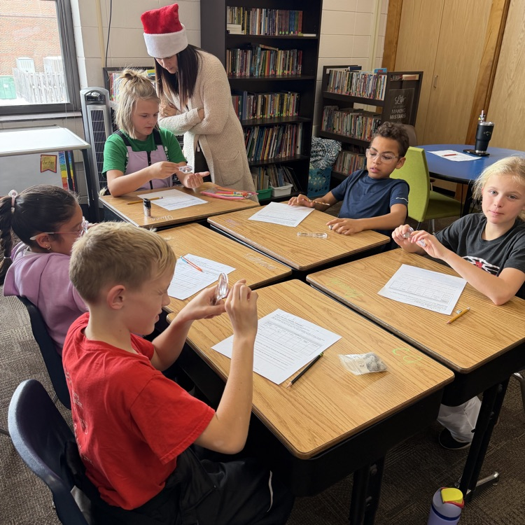 Beadle fourth graders in Mrs. Lukkes's class used their observations skills in a lab about the properties of minerals.