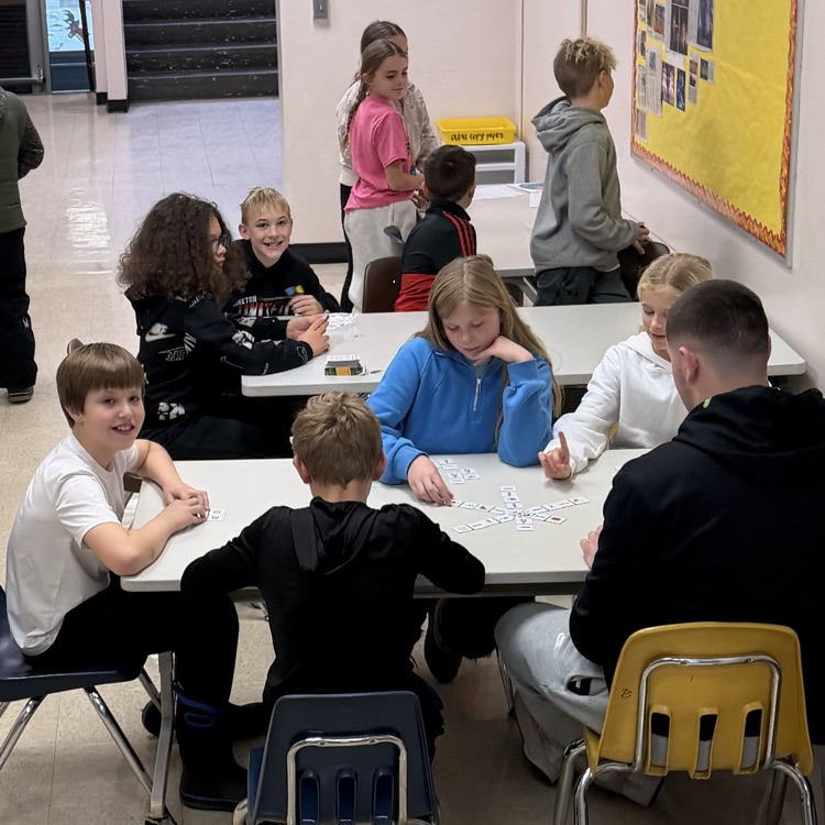 Drace is doing his student internship with fourth grade at Beadle through the YHS World of Work program. Today he played fraction games with a group of students from Mrs. Lukkes's class. The students look forward to working with Drace!