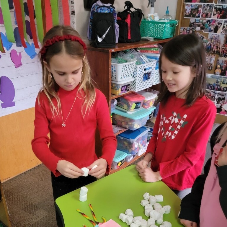 Students playing games.