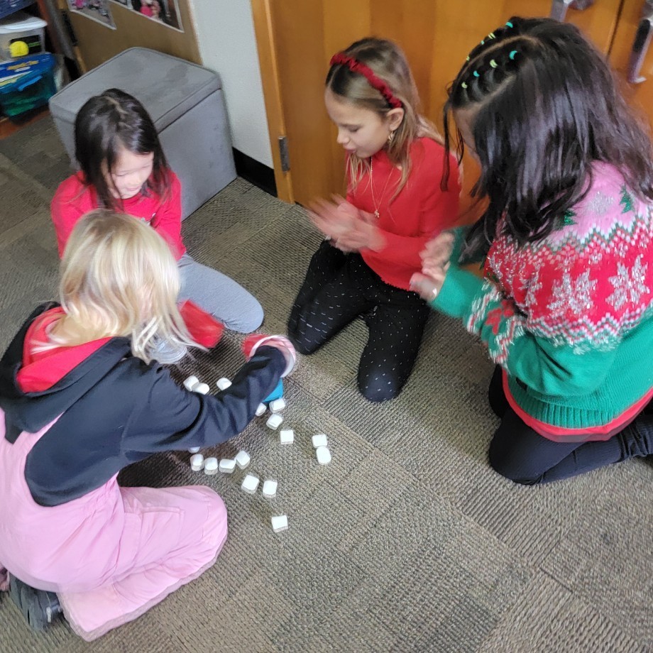 Students playing games.