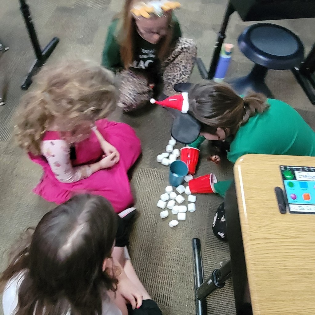 Students playing games.