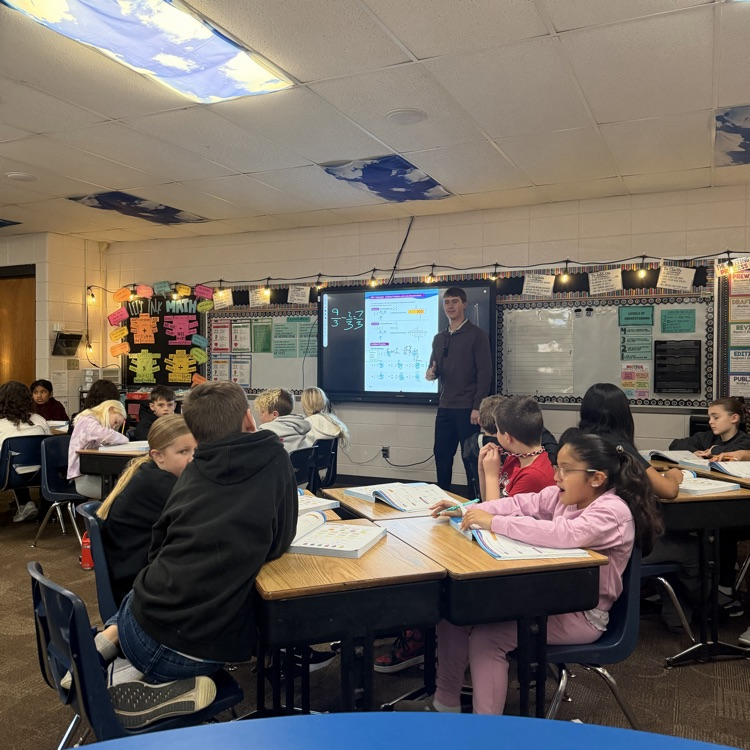 Drew Ryken, Yankton alumnus, took on the role of teacher today! Mr. Ryken did a fabulous job teaching math to Mrs. Lukkes's fourth graders at Beadle. We think he's going to be an amazing teacher!