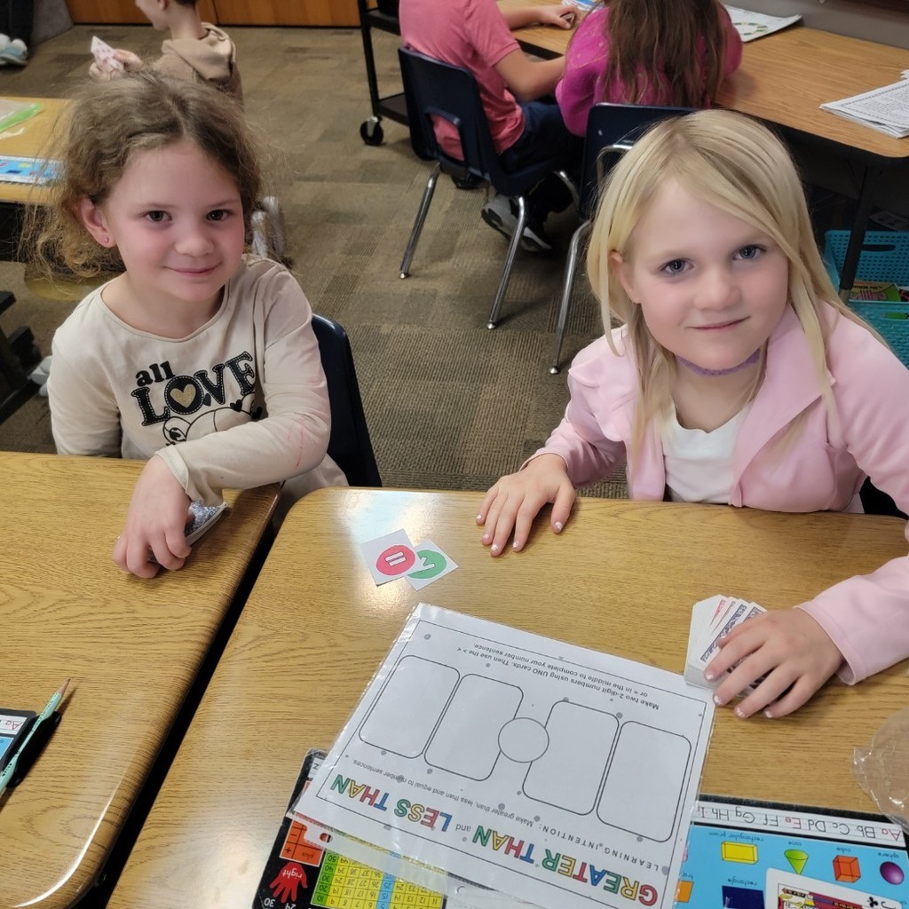 Students practicing math skills.