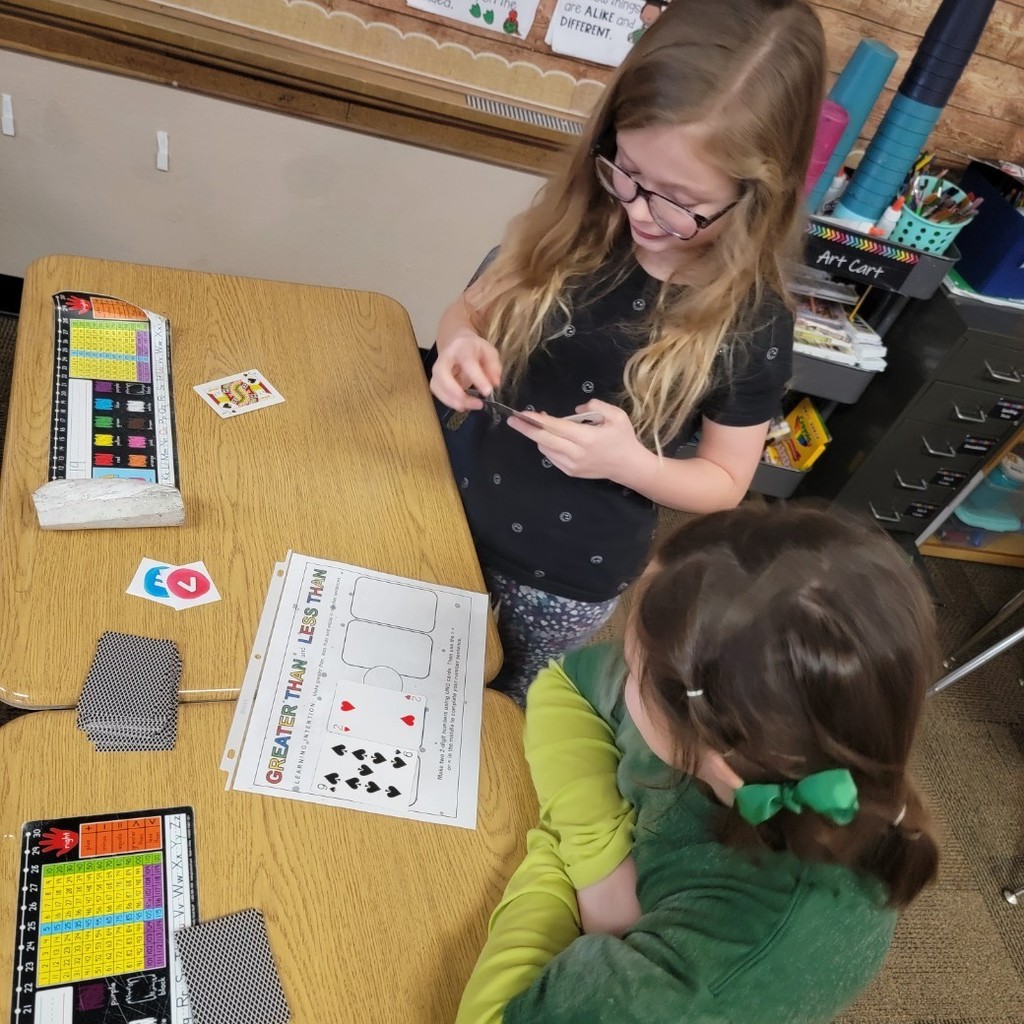 Students practicing math skills.