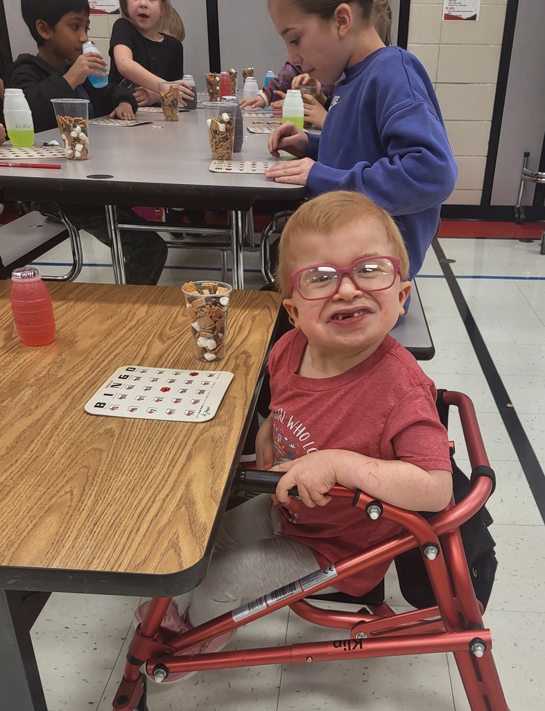 Girl with big smile playing bingo