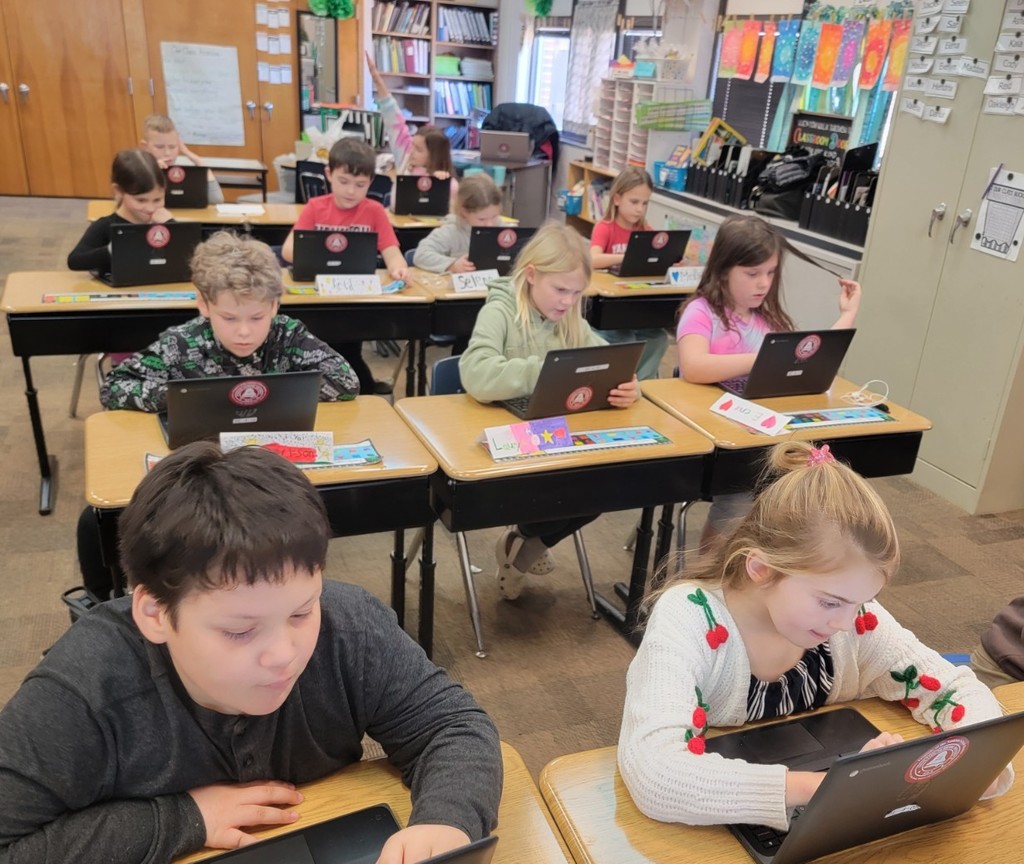 Students working on Chromebooks.