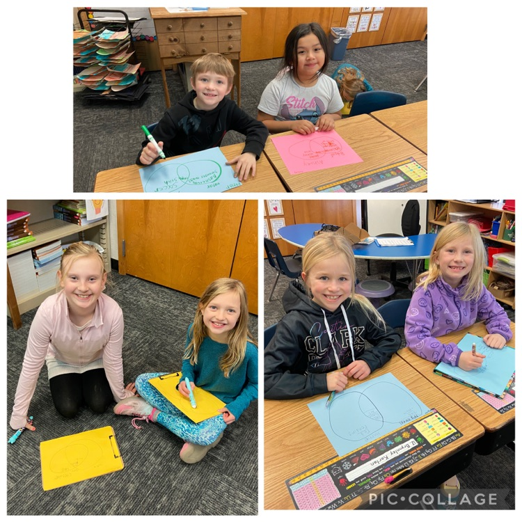 Before second graders at Beadle did their writing, they practiced comparing and contrasting with a classmate using a Venn diagram! 