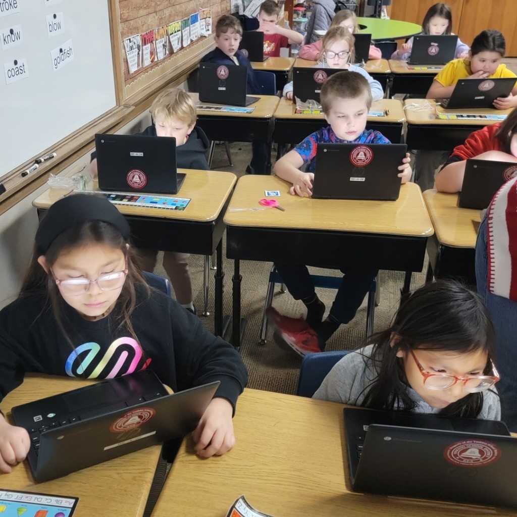 Students practicing math facts.