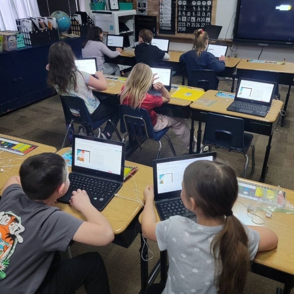 Students practicing math facts.