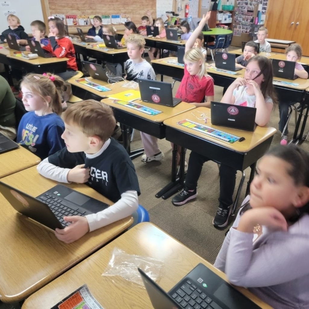 Students practicing math facts. 