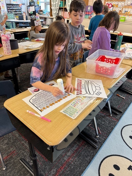 Students celebrating the 100th day