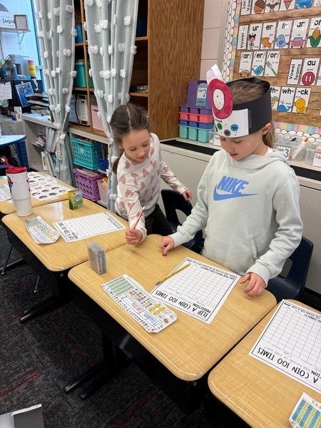 Students celebrating the 100th day