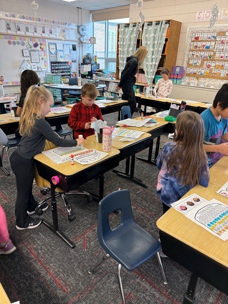 Students celebrating the 100th day