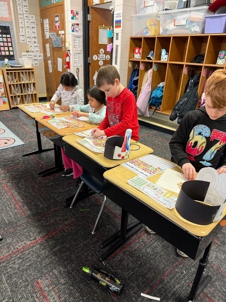 Students celebrating the 100th day