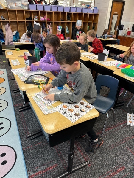 Students celebrating the 100th day