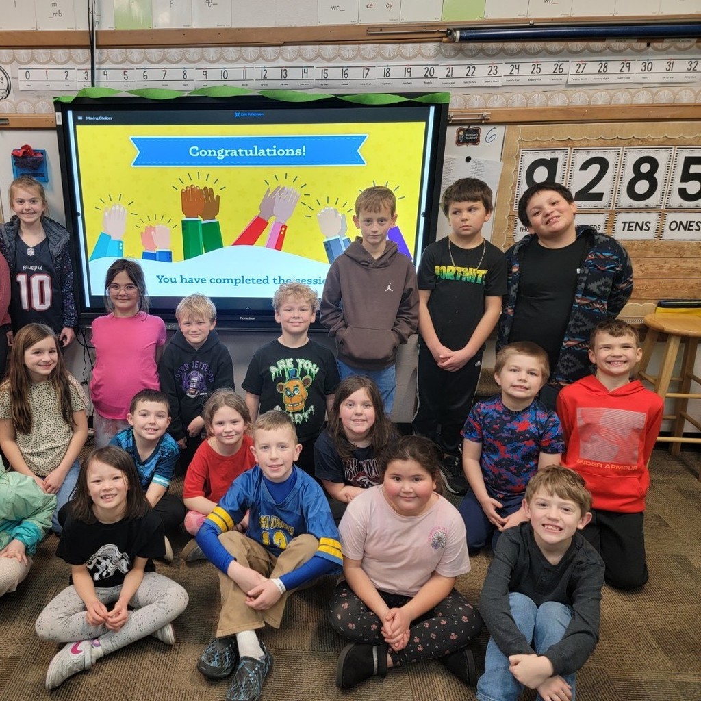 Students smiling after Junior Achievement. 