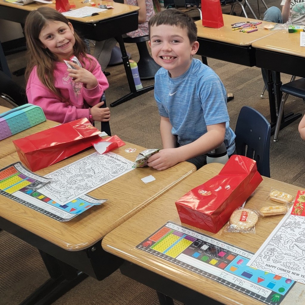 Students enjoying Chinese treats. 