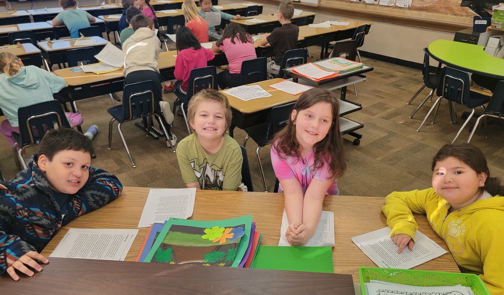 Students practicing reading.