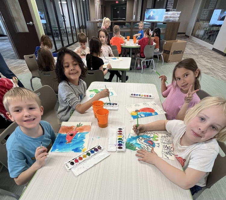 group painting birds