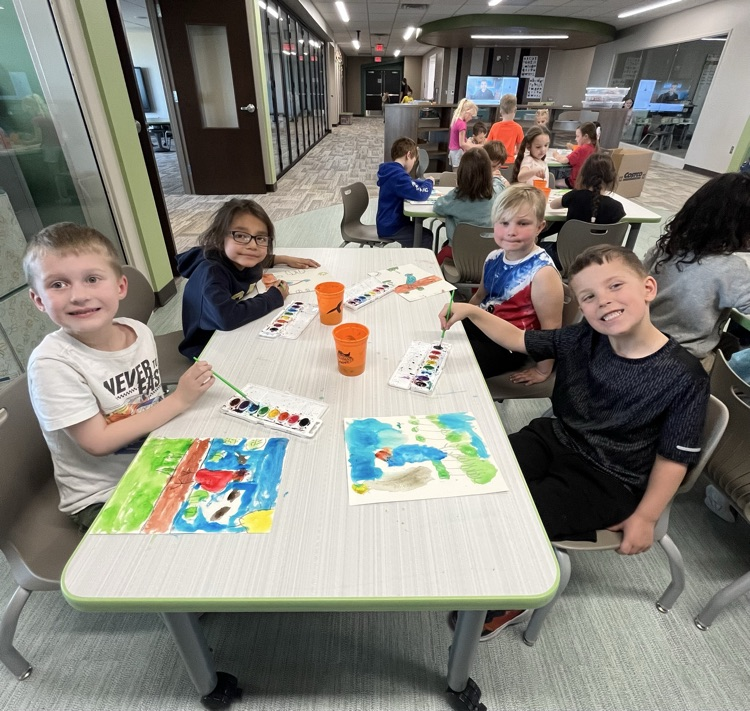 group painting birds