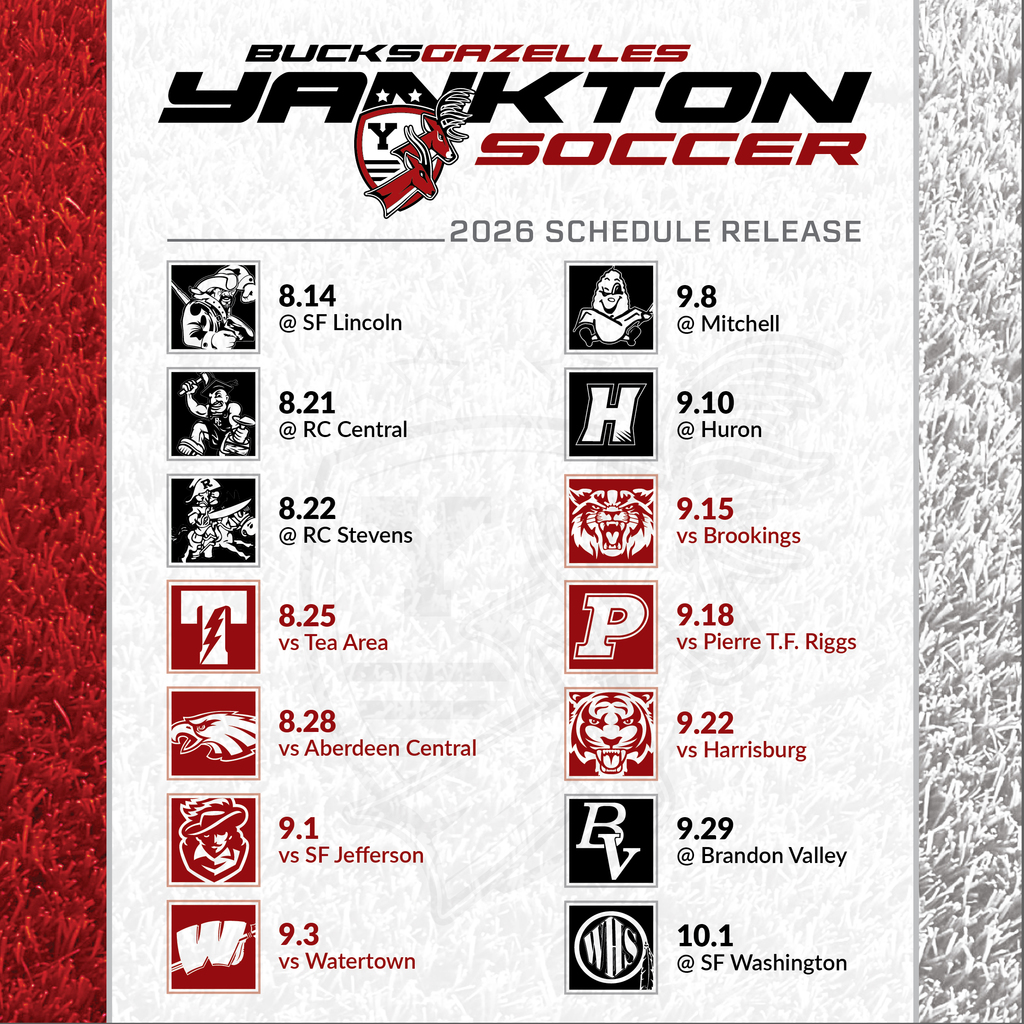 2026 Bucks & Gazelles Soccer Schedule