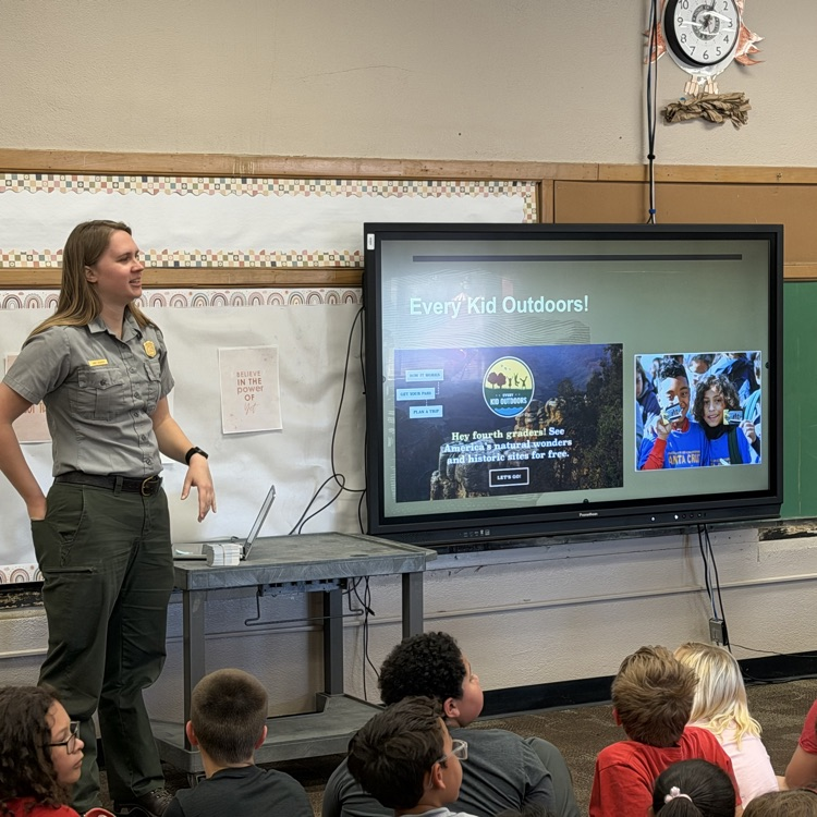 Thank you Ranger Abby with the National Park Service at Missouri National Recreational River for presenting to the Beadle fourth graders.  The students learned about National Parks all over the US and received a free pass to the National Parks. 