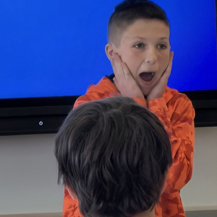 student acting shocked