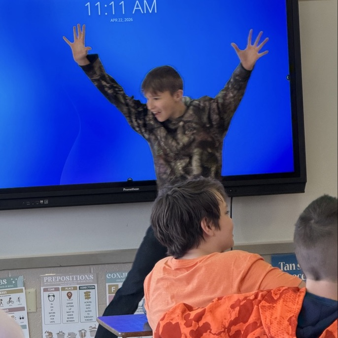 student acting out emotions
