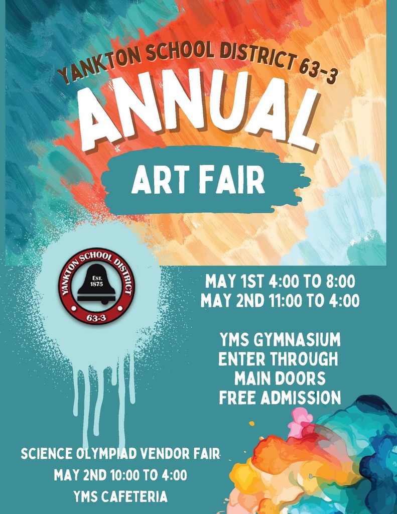 YSD Art Fair on May 1 & 2 at Yankton Middle School 
