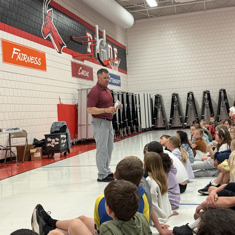 Beadle third, fourth, and fifth graders were entertained at the Coach Sloth assembly this morning. He shared his books and some students even got to take part in acting it out!