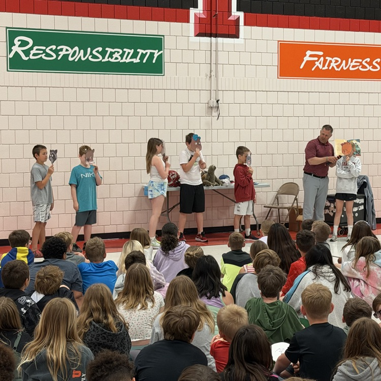 Beadle third, fourth, and fifth graders were entertained at the Coach Sloth assembly this morning. He shared his books and some students even got to take part in acting it out!